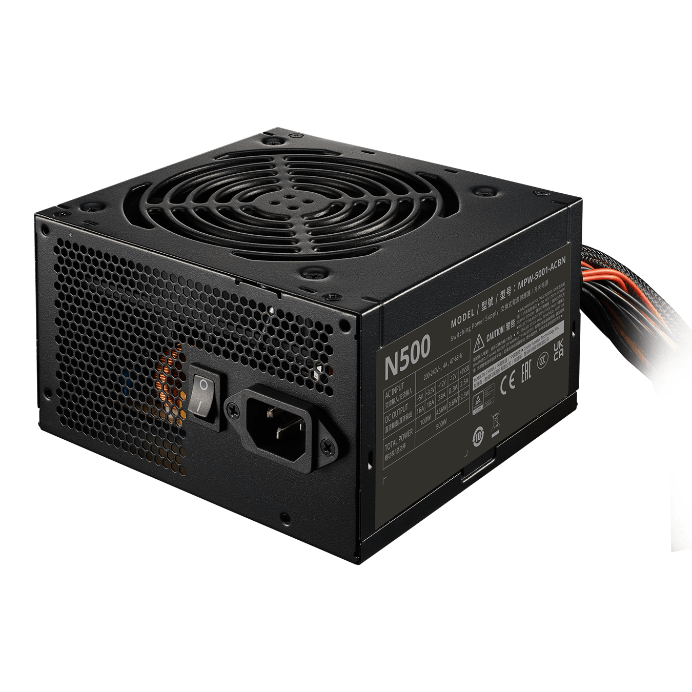 Блок питания CoolerMaster  500W, Elite NEX N500, Non Modular, КПД ≥75%, Черный, MPW-5001-ACBN-BEU