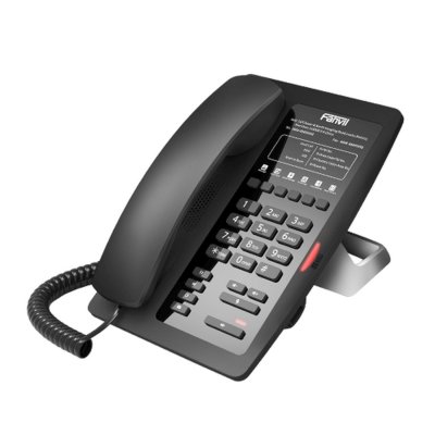 Fanvil H3 - IP-телефон гостиничный, 1-SIP, HD звук, 6 DSS клавиш, HD звук, 2*100 Base T, PoE (черный)