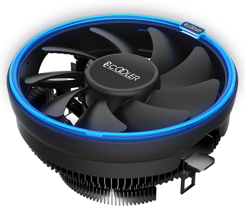 Вентилятор для процессора PCCooler E126M B Blue Led TDP 100W 4-pin 1700/1200/115x/AM5/AM4/AM3 Черный