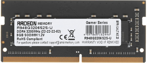 Оперативная память для ноутбука  8Gb DDR4 3200MHz AMD Radeon R9 Series R948G3206S2S-U Retail