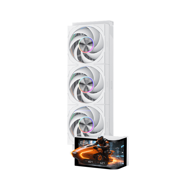 Водяное охлаждение для CPU PCCooler DV360 ARGB Display WH TDP 300W 115X/1200/1700/1851/AM4/AM5 Белый