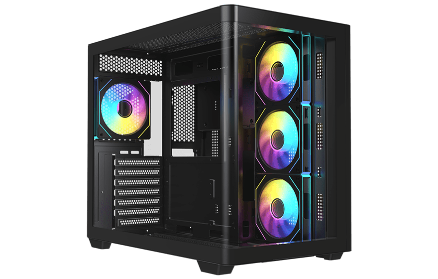 Корпус AOC CG455B 4F ATX/M-ATX/ITX 2xUSB3.0 1xType-C 1xAudio/Mic Черный AOC-CG455-BF4V1R0W2-G