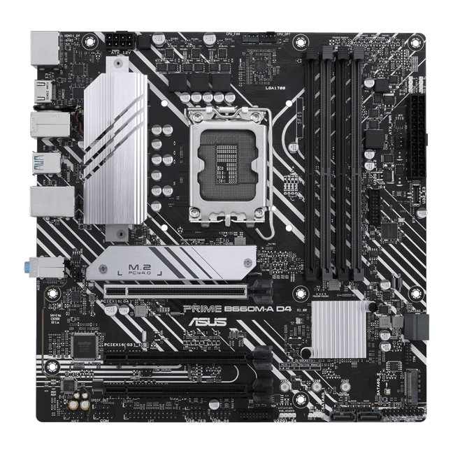 Материнская плата ASUS PRIME B660M-A D4-CSM, LGA1700 B660 4xDDR4 4xSATA3 2xM.2 RAID 2xHDMI 1xDP mATX