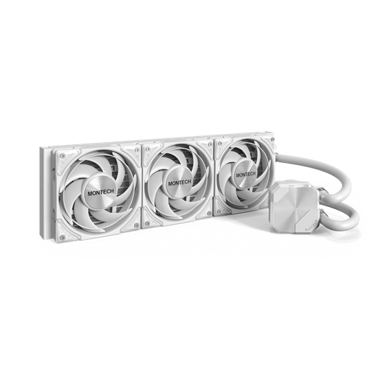 Водяное охлаждение для CPU Montech HyperFlow Silent 360 (W) TDP 350W 3x120 115x-1851/AM3-AM5 White