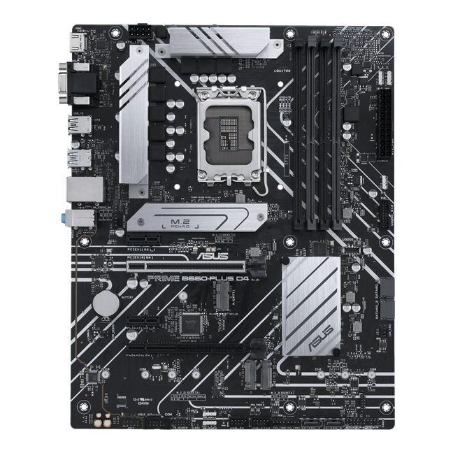 Материнская плата ASUS PRIME B660-PLUS D4, LGA1700 4xDDR4 4xSATA3 3xM.2 RAID D-Sub HDMI DP ATX