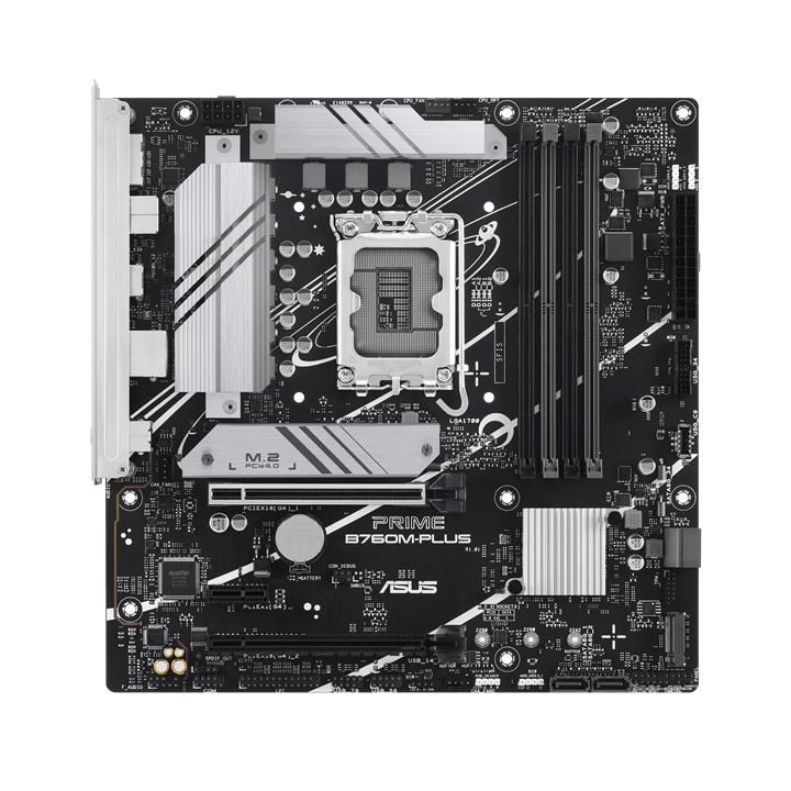 Материнская плата ASUS PRIME B760M-PLUS, LGA1700 4xDDR5 4xSATA3 2xM.2 RAID HDMI DP mATX
