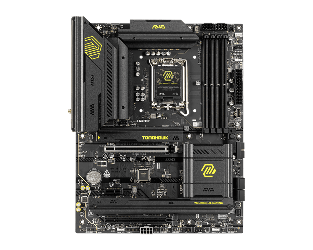 Материнская плата MSI MAG B860 TOMAHAWK WIFI LGA1851 4xDDR5 4xSATA3 RAID 3xM.2 HDMI DP 2xType-C ATX