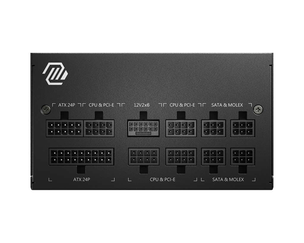 Блок питания MSI  750W, MAG A750GL PCIE5, Full Modular, ATX, 80+ GOLD, КПД >90%, Fan 120mm, Черный