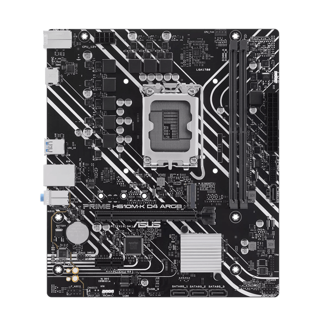 Материнская плата ASUS PRIME  H610M-K D4 ARGB, LGA1700 2xDDR4 4xSATA3 M.2 1xHDMI 2xARGB mATX