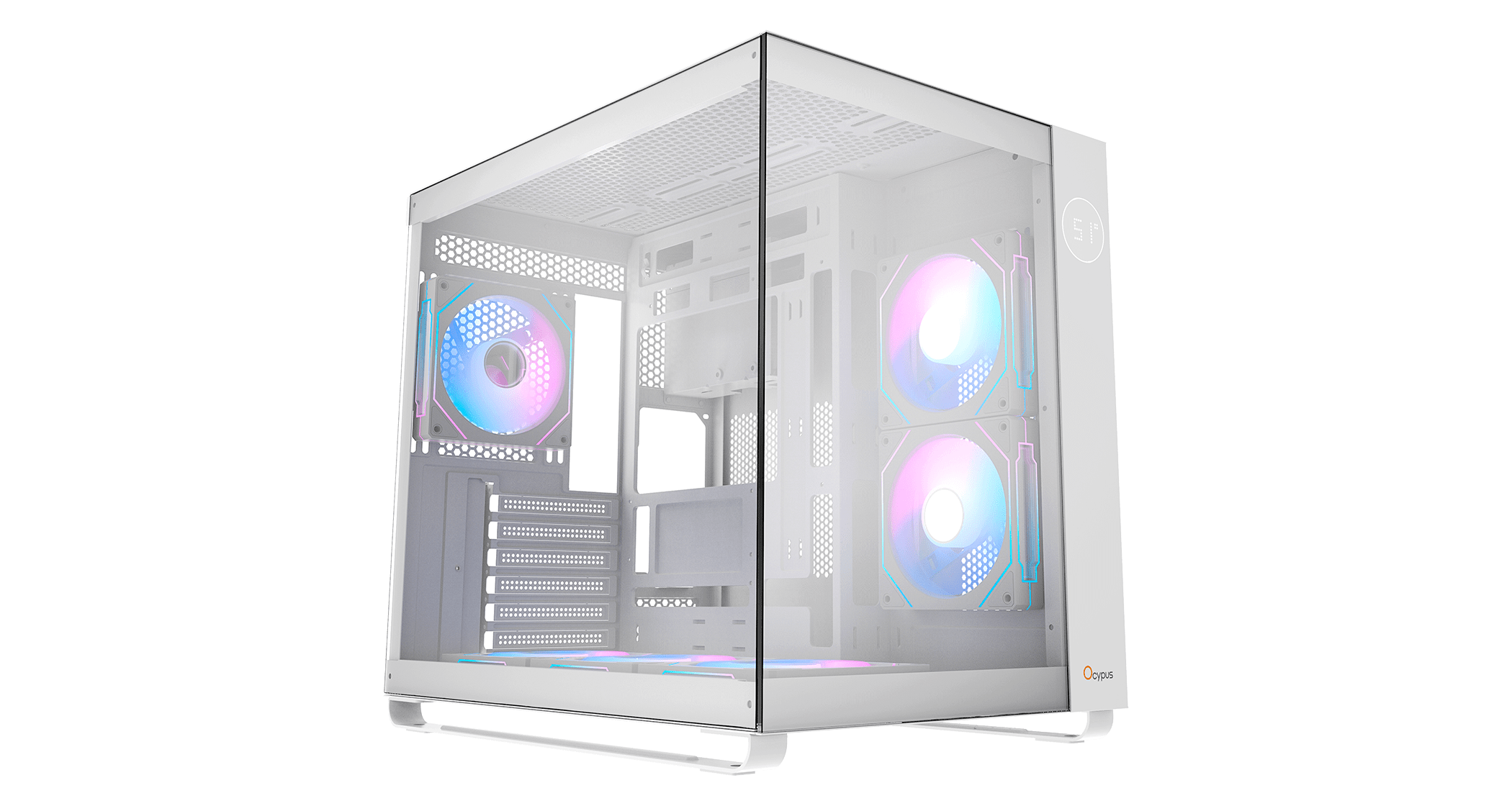 Корпус Ocypus Iota C70 WH ARGB ATX/mATX/mITX 2xUSB, Type-C, Белый, Iota-C70-WHD600XX-GL