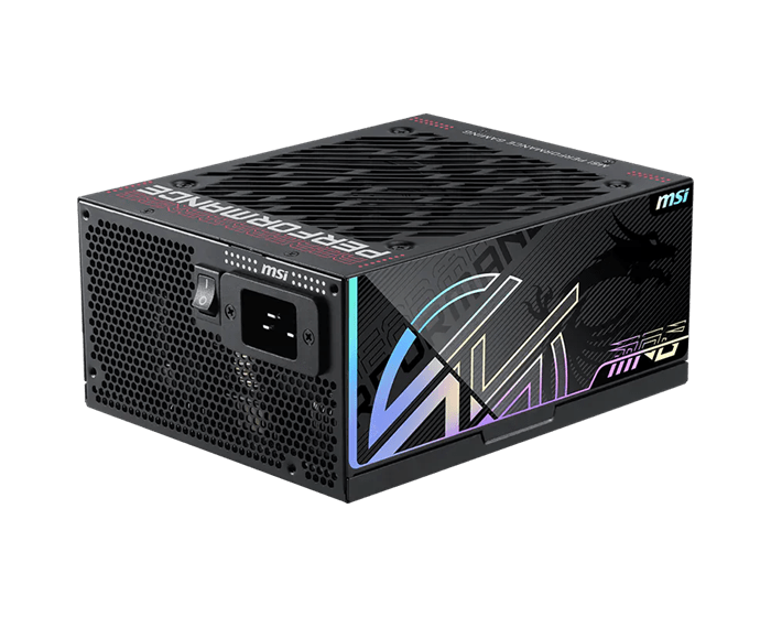 Блок питания MSI 1300W, MPG Ai1300TS PCIE5, Full Modular, ATX, 80+ TITANIUM, >94%, Fan 135mm, Черный