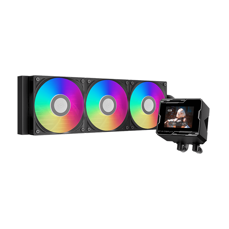 Водяное охлаждение для CPU PCCooler GT360M ARGB Display BK 115X/1200/1700/1851/AM4/AM5 Черный