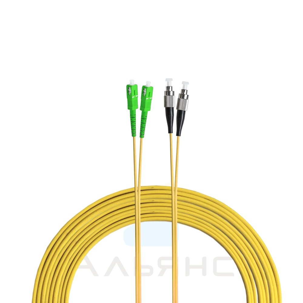 Патчкорд FC/UPC-SC/APC  2мм SM 9/125 Duplex - 1 м