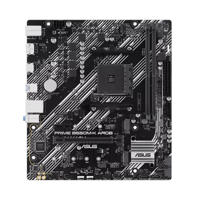 Материнская плата ASUS PRIME B550M-K ARGB AM4 2xDDR4 4xSATA3 2xM.2 1xHDMI 1xDP Type-C Коннектор mATX