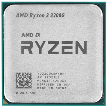 Процессор AMD Ryzen 3 3200G 3,6ГГц (4,0ГГц Turbo), AM4, 4/4, L3 4Mb with Vega 8 Graphics, 65W OEM