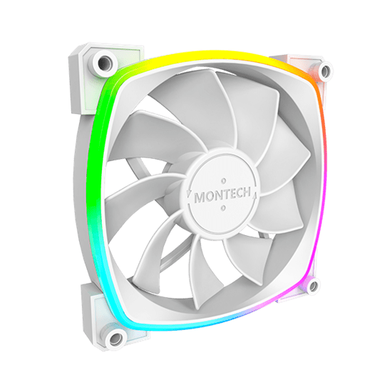Вентилятор для корпуса Montech RX120 PWM (W) 1x(120x120x25mm)/800-1600RPM/59CFM/27dBA/Reverse Белый