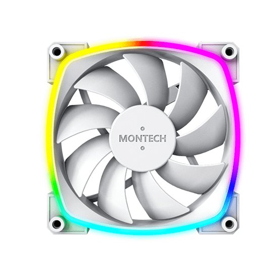 Вентилятор для корпуса Montech AX120 3 in 1 Pack (W) 3x(120x120x25mm)/800-1600RPM/59CFM/27db Белый