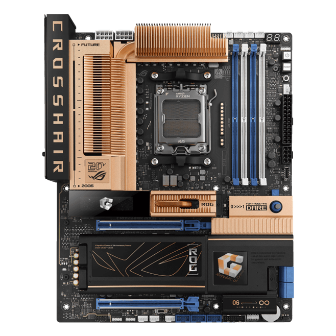 Материнская плата ASUS ROG CROSSHAIR 2006 AM5 X870E 4xDDR5 4xSATA RAID 5xM.2 1xHDMI 2xUSB4 TypeC ATX