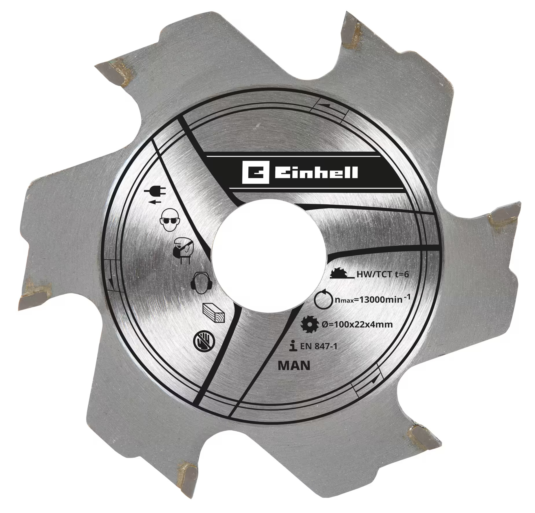 Диск для ламельного фрезера 100х22х4 мм, 6 зуб Einhell Milling blade 100x22x4,0mm 6T. (49758941)