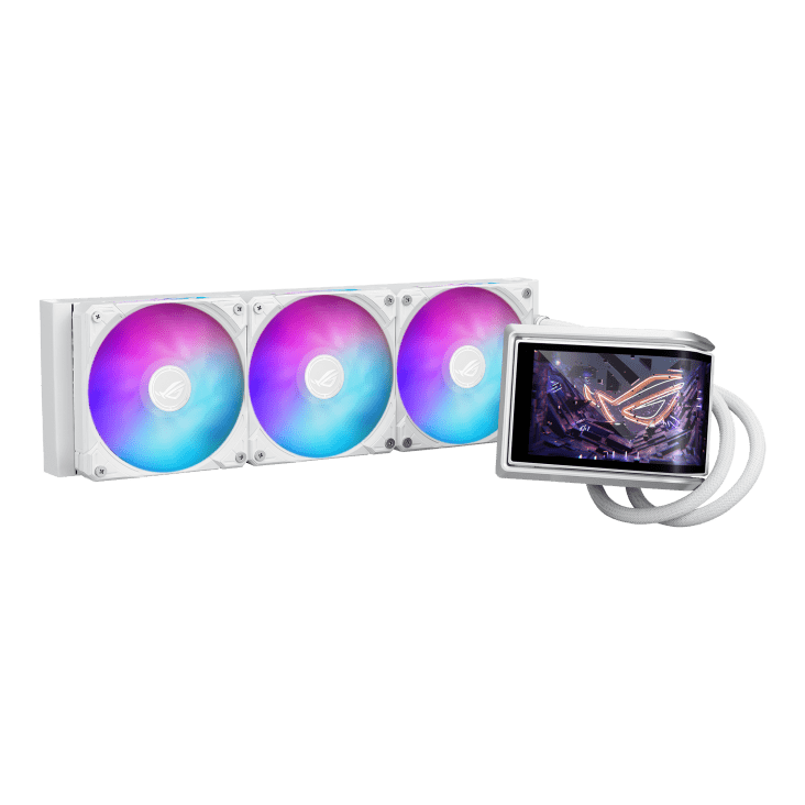 Водяное охлаждение CPU Asus ROG RYUO IV 360 ARGB WHT, 3x120mm, AMOLED-display, White