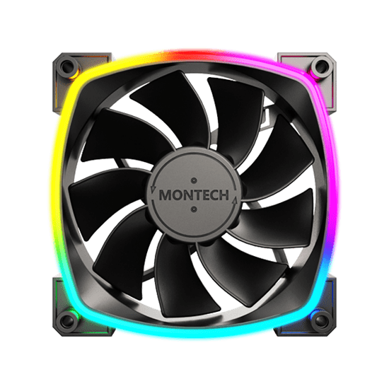 Вентилятор для корпуса Montech RX120 3 in 1 Pack (B) 3x(120x120x25mm)/800-1600RPM/59CFM/Rever Черный