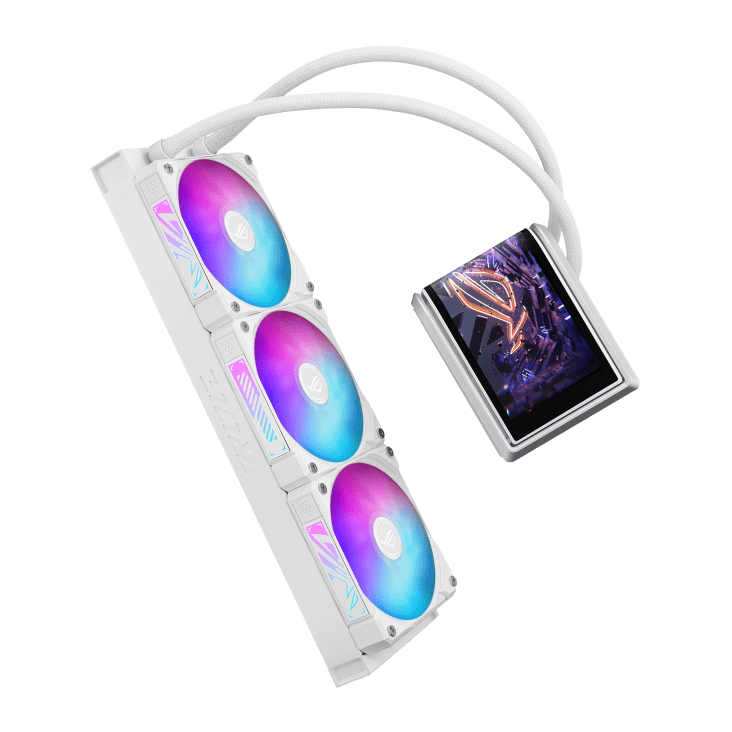 Водяное охлаждение CPU Asus ROG RYUO IV 360 ARGB WHT, 3x120mm, AMOLED-display, White