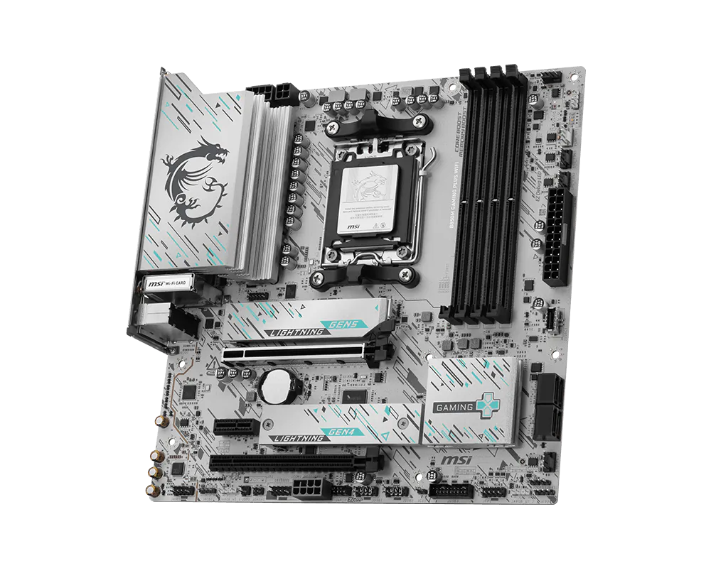 Материнская плата MSI B850M GAMING PLUS WIFI AM5 4xDDR5 4xSATA3 RAID 3xM.2 HDMI DP 2xType-C(DP) mATX