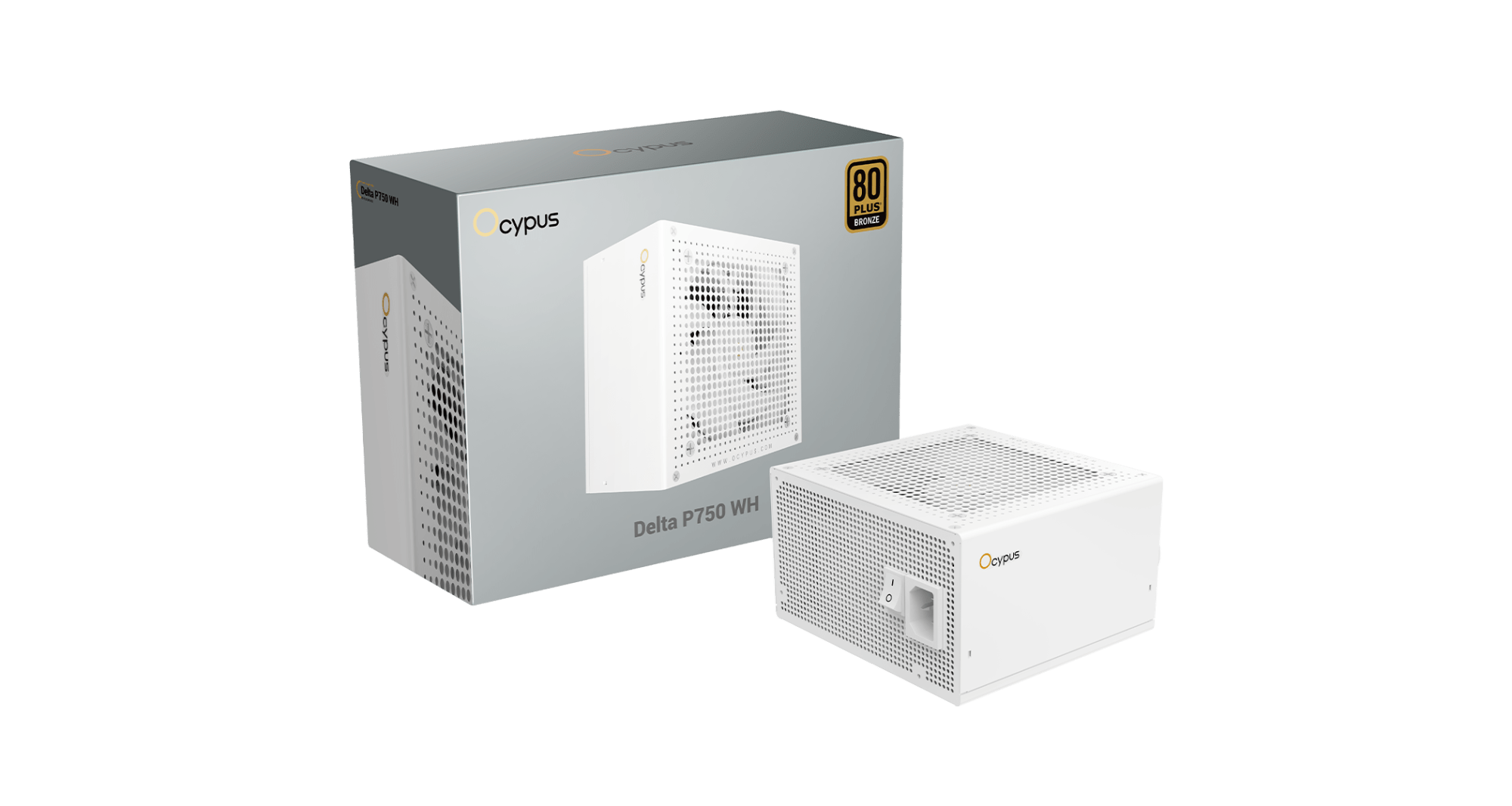 Блок питания Ocypus Delta P750 WH Белый 750W Non modular, 80+Bronze, КПД 87 Delta-P750-B1FDWH025X-EU