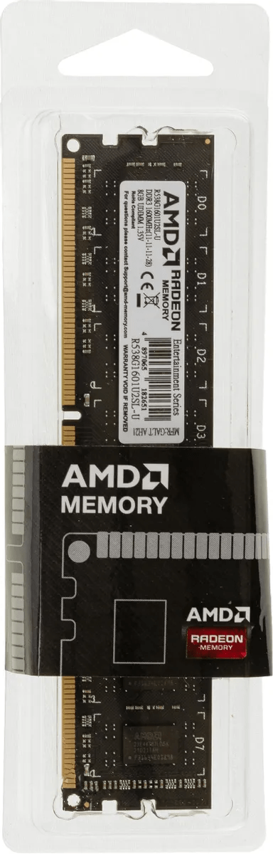 Оперативная память  8Gb DDR3L 1600MHz AMD Radeon R5 Entertainment Series PC3-12800 R538G1601U2SL-U