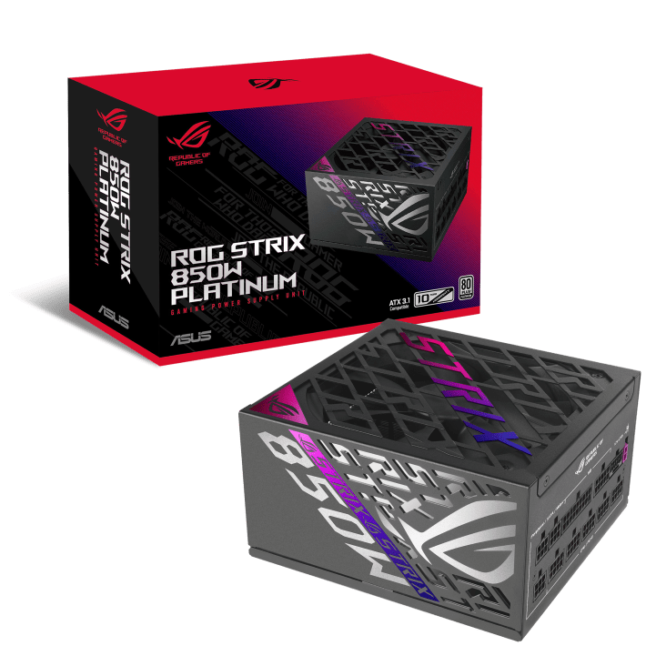 Блок питания ASUS  850W, ROG Strix 850W Platinum, Full Modular, 80+ PLATINUM, ROG-STRIX-850P-GAMING