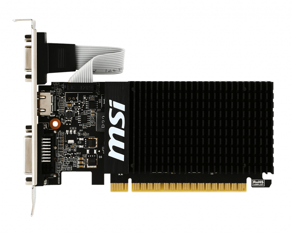 Видеокарта MSI GeForce GT 710, 2GB DDR3 64-bit 1xVGA 1xDVI 1xHDMI GT 710 2GD3H LP