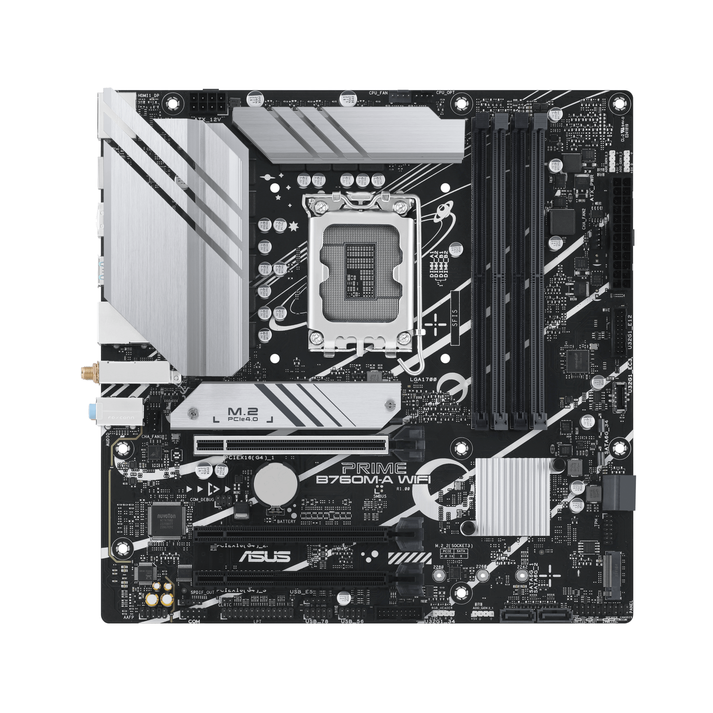 Материнская плата ASUS PRIME B760M-A WIFI, LGA1700 4xDDR5 4xSATA3 2xM.2 RAID 2xHDMI DP mATX