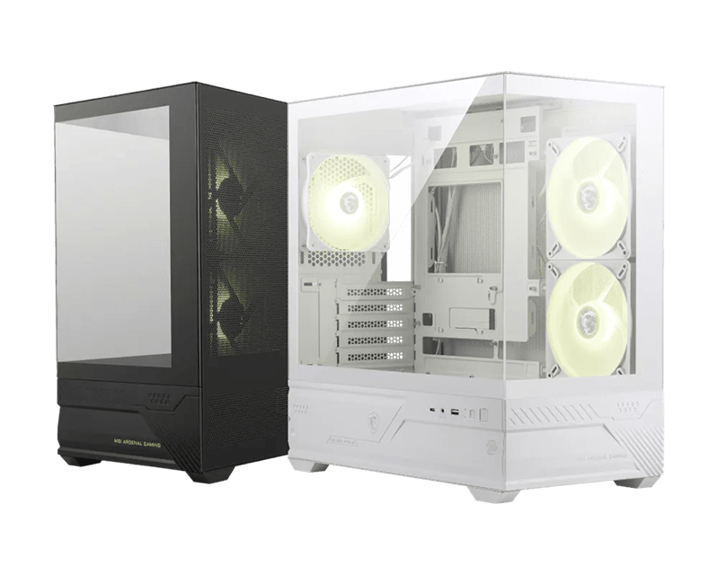 Компьютерный корпус MSI MAG PANO M110R WHITE mATX/Mini-ITX, 1xUSB-A, 1xType-C, 1xAudio, 1xMic, mATX
