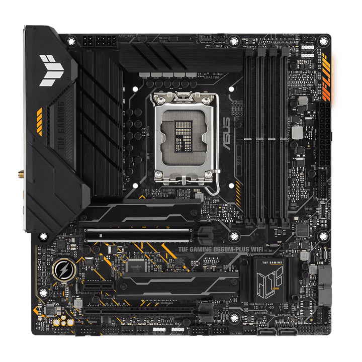 Материнская плата ASUS TUF GAMING B660M-PLUS WIFI, LGA1700 4xDDR5 4xSATA3 RAID 2xM.2 HDMI DP mATX