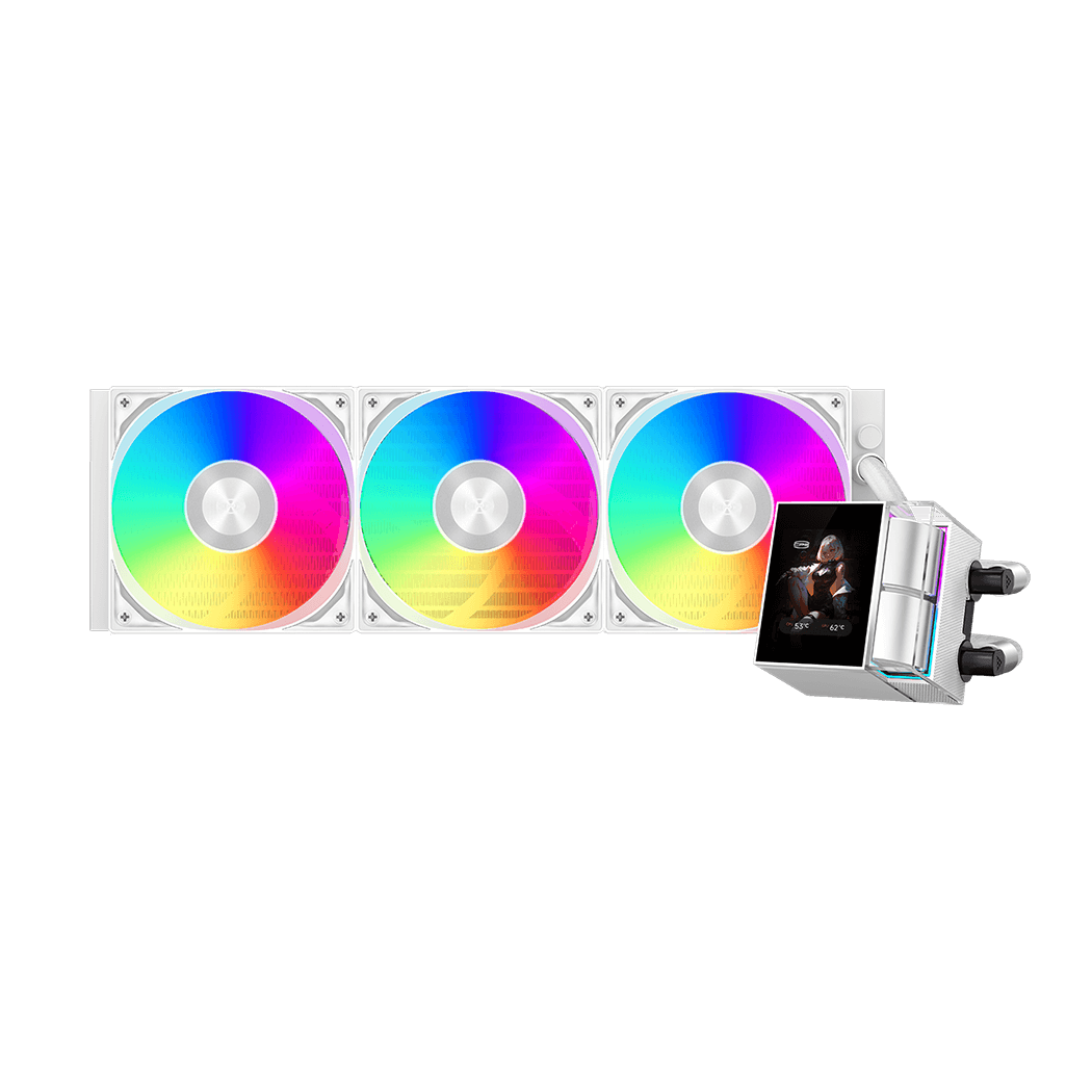 Водяное охлаждение для CPU PCCooler DS360 ARGB Display WH TDP 310W 115X/1200/1700/1851/AM4/AM5 Белый