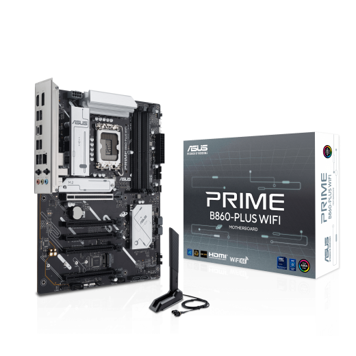 Материнская плата ASUS PRIME B860-PLUS WIFI, LGA1851 B860 4xDDR5 4xSATA 2xM.2 HDMI DP USB-C ATX
