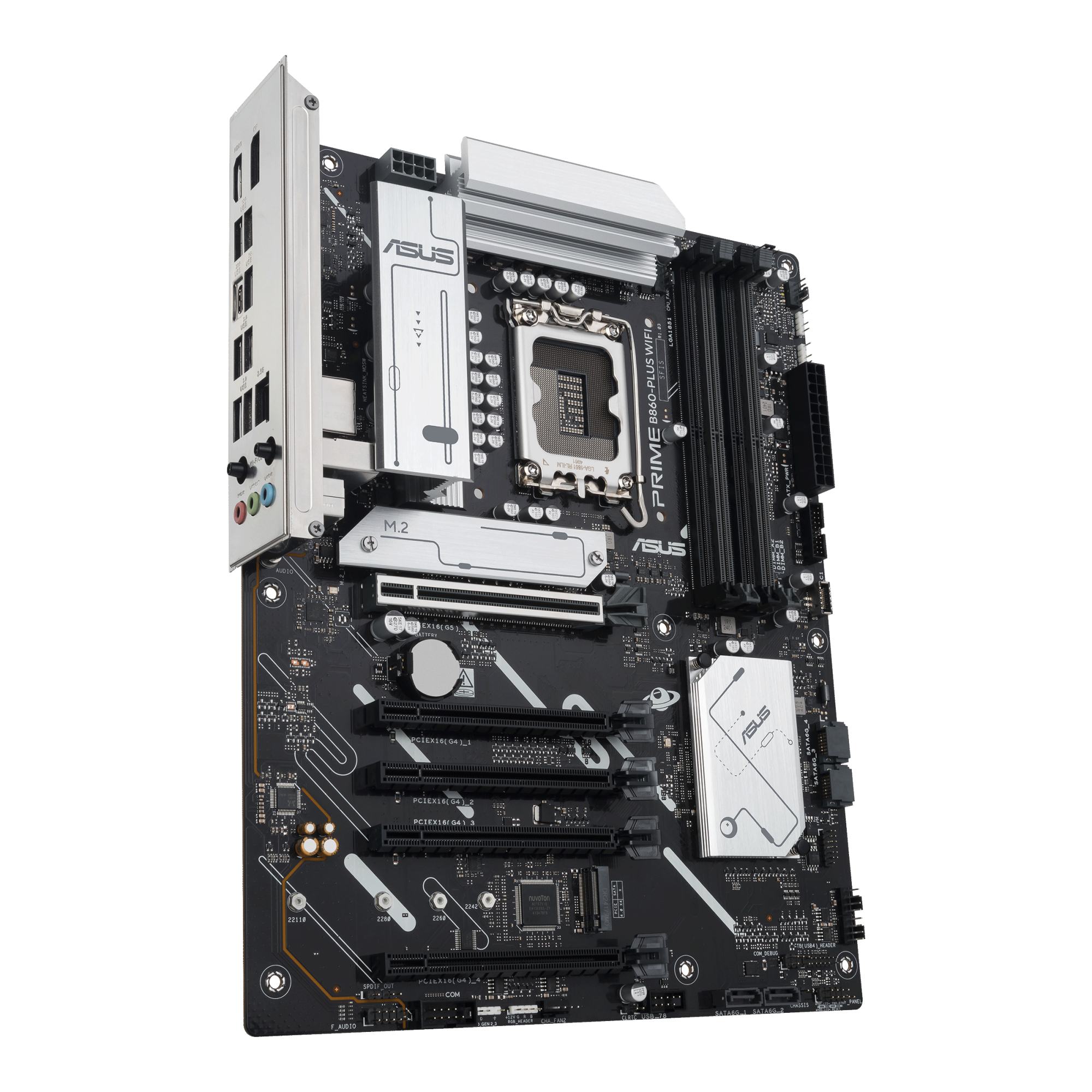 Материнская плата ASUS PRIME B860-PLUS WIFI, LGA1851 B860 4xDDR5 4xSATA 2xM.2 HDMI DP USB-C ATX