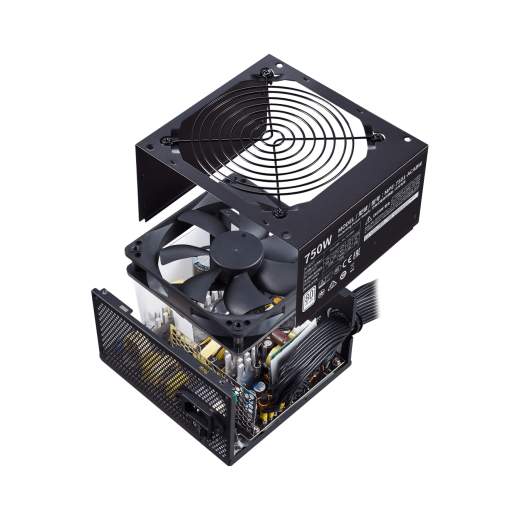 Блок питания CoolerMaster  750W, MWE 750 WHITE V2, Non Modular, КПД 80%, Черный, MPE-7501-ACABW-EU