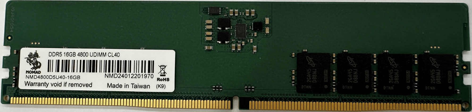 Оперативная память 16GB DDR5 4800MHz NOMAD UDIMM CL40 NMD4800D5U40-16GB Bulk Pack