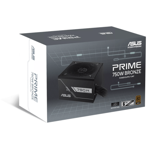Блок питания ASUS  750W, Prime 750W Bronze, Non Modular, 80+ BRONZE, 88%, 135mm, PRIME-750B-BLACK