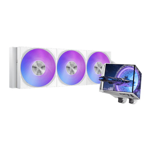 Водяное охлаждение для CPU PCCooler DX360 ARGB Display WH TDP 320W 115X/1200/1700/1851/AM4/AM5 Белый