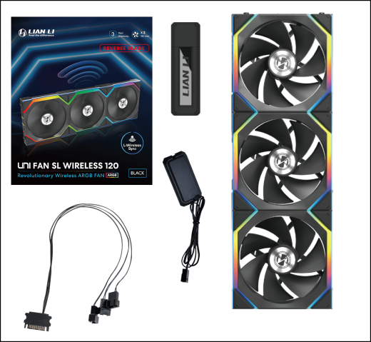 Вентилятор для корпуса Lian Li UNI FAN SL WIRELESS 120 Reverse Blade ARGB 3x120mm G99.12RSL1W3B.00
