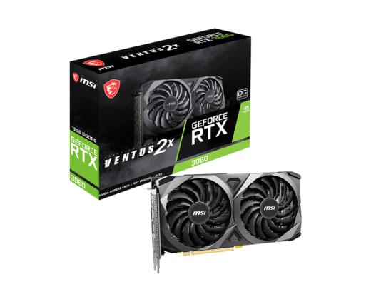 Видеокарта MSI GeForce RTX 3060 VENTUS 2X 12G, 12G GDDR6 192-bit HDMI 3xDP RTX 3060 VENTUS 2X 12G