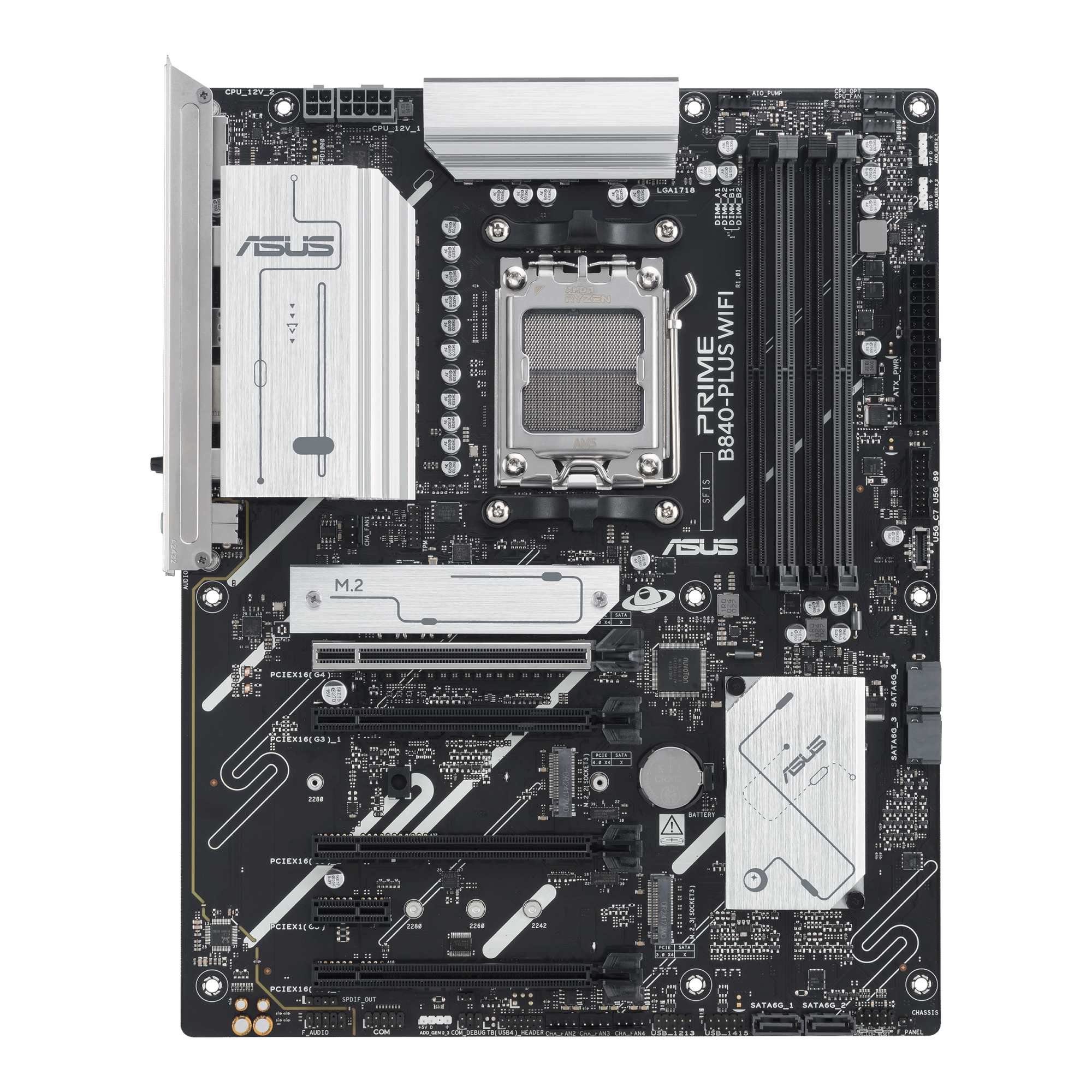 Материнская плата ASUS PRIME B840-PLUS WIFI AM5 4xDDR5 4xSATA 3xM.2 HDMI 2xDP mATX