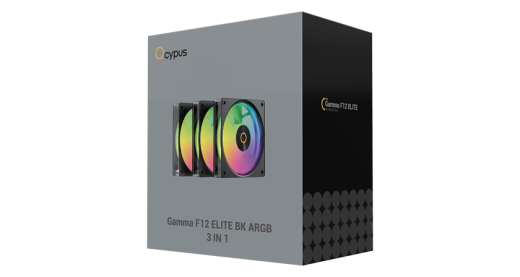 Вентилятор для корпуса Ocypus Gamma F12 Elite BK ARGB 3-IN-1 3x(120x120x25mm) 600-1800RPM Черный