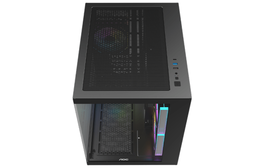 Корпус AOC CG391B 3F M-ATX/ITX 1xUSB2.0 1xUSB3.0 1xType-C 1xAudio/Mic Черный AOC-CG391-BF3V1R0T2-G