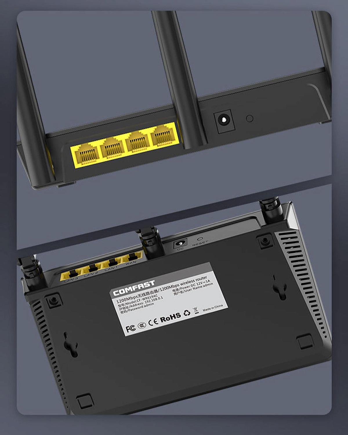 Wi-Fi Гигабитный маршрутизатор COMFAST CF-WR619AC