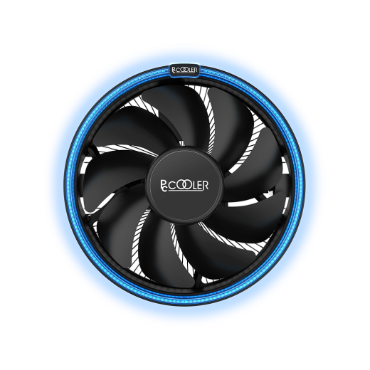 Вентилятор для процессора PCCooler E126M B Blue Led TDP 100W 4-pin 1700/1200/115x/AM5/AM4/AM3 Черный