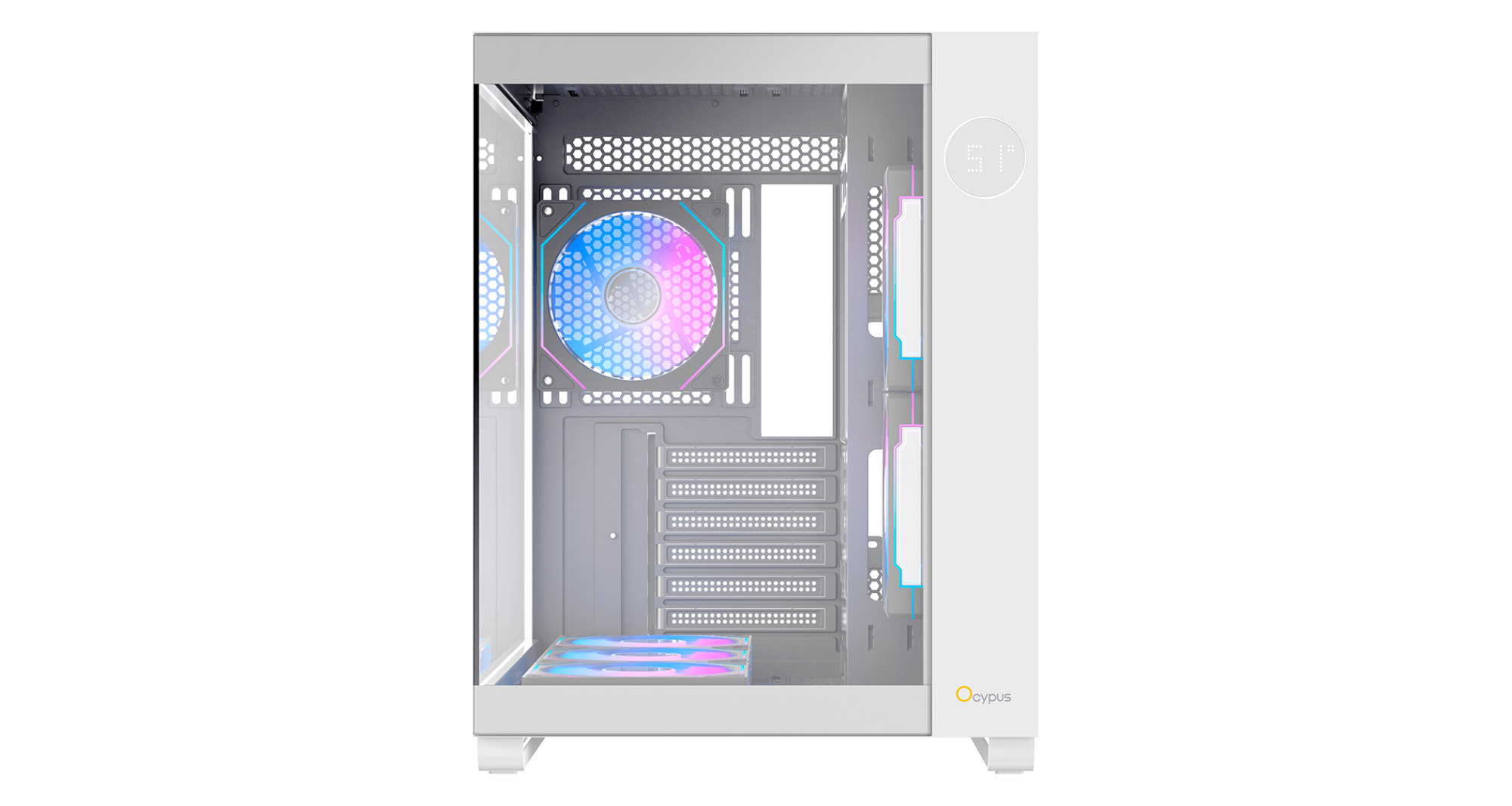 Корпус Ocypus Iota C70 WH ARGB ATX/mATX/mITX 2xUSB, Type-C, Белый, Iota-C70-WHD600XX-GL