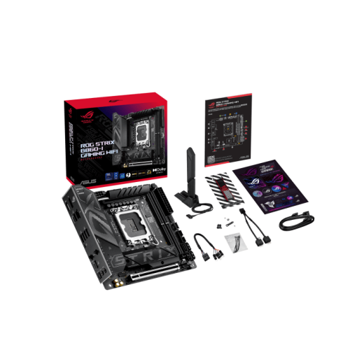 Материнская плата ASUS ROG STRIX B860-I GAMING WIFI, LGA1851 B860 2xDDR5 SATA M.2 HDMI DP USB-C mITX